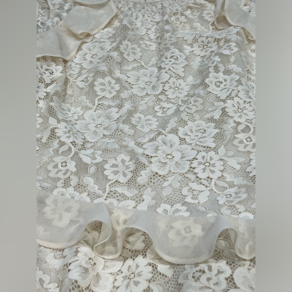 Sundance Dress Lace Cream D'orsay Small Ruffles Cottage Core Wedding NWT - Picture 9 of 10
